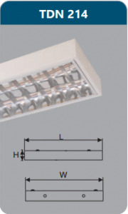 Máng đèn phản quang gắn nổi Duhal TDN214