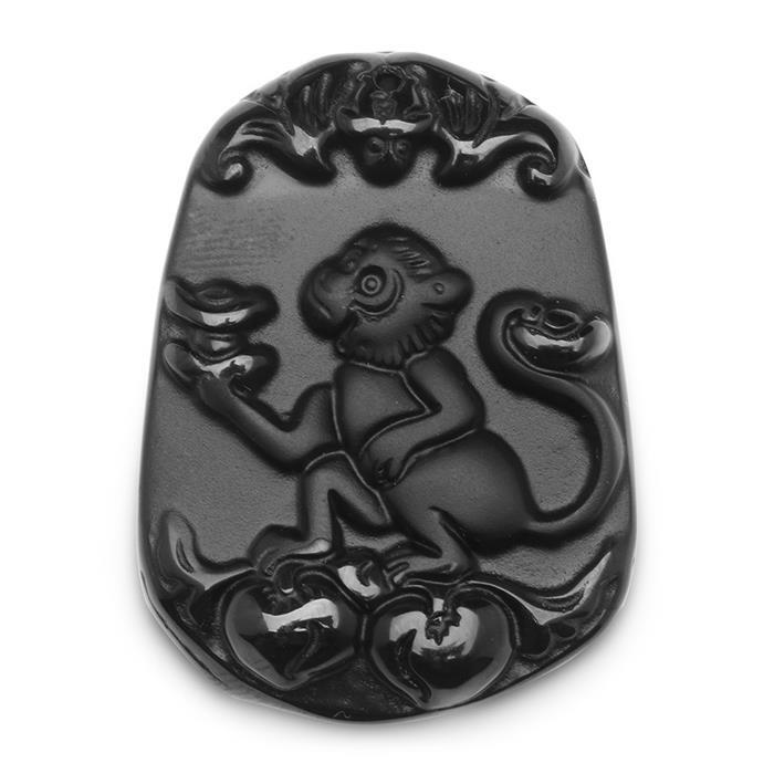 Mặt khỉ đeo cổ đá hắc ngà FS6082