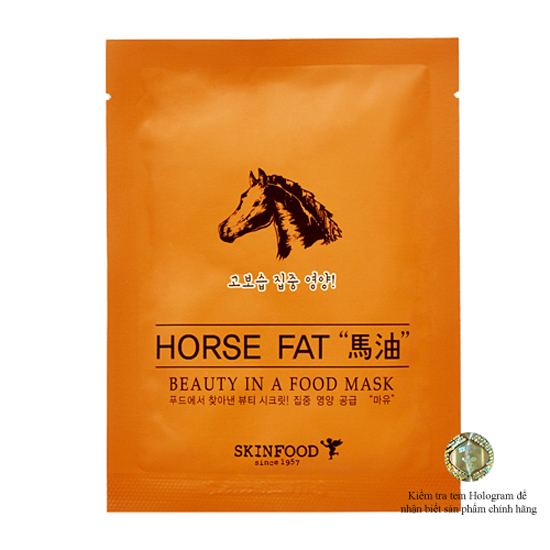 Mặt nạ chiết xuất mỡ ngựa Skinfood Beauty In A Food Mask Sheet Horse Fat