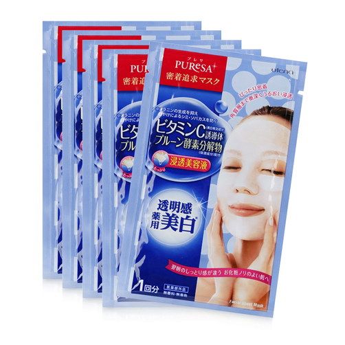 Mặt Nạ Trắng Da Vitamin C Utena Puresa Sheet Mask 15ml (hộp 5 gói)