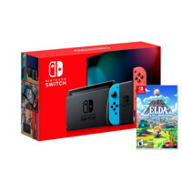 Máy chơi game nintendo switch với neon blue kèm 2 game zelda breath of the wild zelda link s awakening model 2019