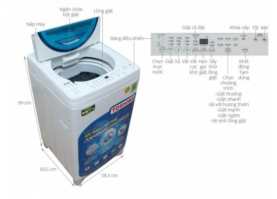 Máy giặt Toshiba lồng đứng 8.2 kg AW-F920LV