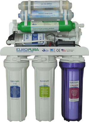 Máy lọc nước Europura EU107 (EU-107L/ EU-107I) - không vỏ, 7 cấp lọc
