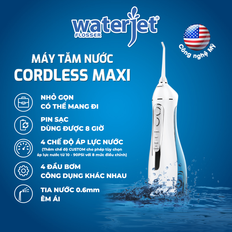 Máy tăm nước không dây Waterjet Flosser Cordless Maxi