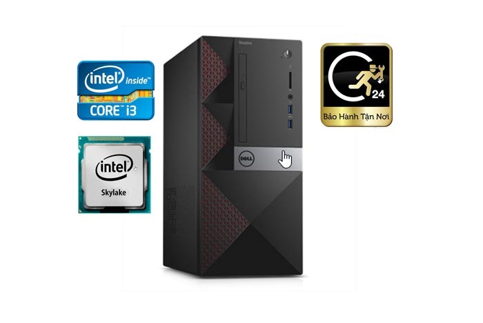 Máy tính để bàn Dell Vostro 3650MT 70076857 - Intel Core i3-6098P, Ram 4GB, HDD 500GB, AMD Radeon R9M360