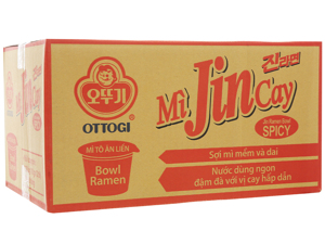 Mì Jin Ottogi vị cay thùng 12 tô x 110g