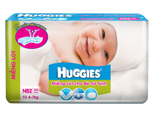 Miếng lót Huggies New Born 2 30 miếng (trẻ từ 4 - 7kg)