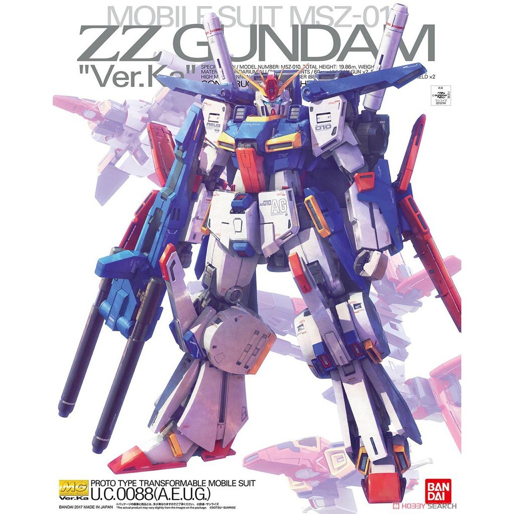 Mô hình Bandai Gundam MG ZZ Gundam Ver ka