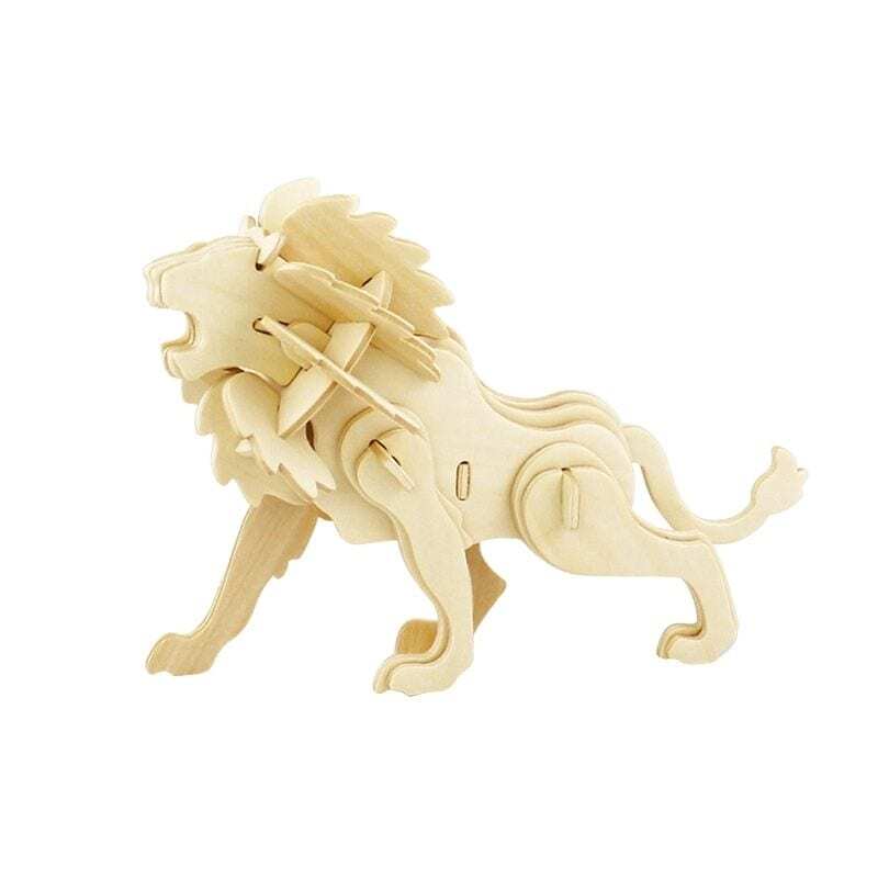 Mô hình gỗ lắp ráp 3D Lion (Con Sư Tử) (Wood Color) - Robotime JP225 - WP096