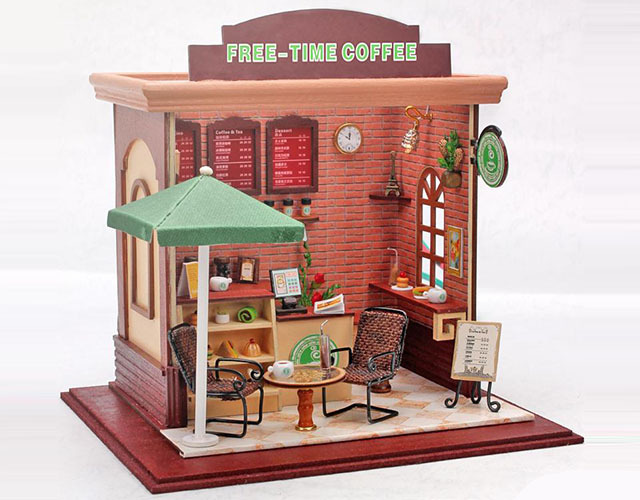 Mô hình gỗ quán coffee Free Time Coffee Tiny House C001
