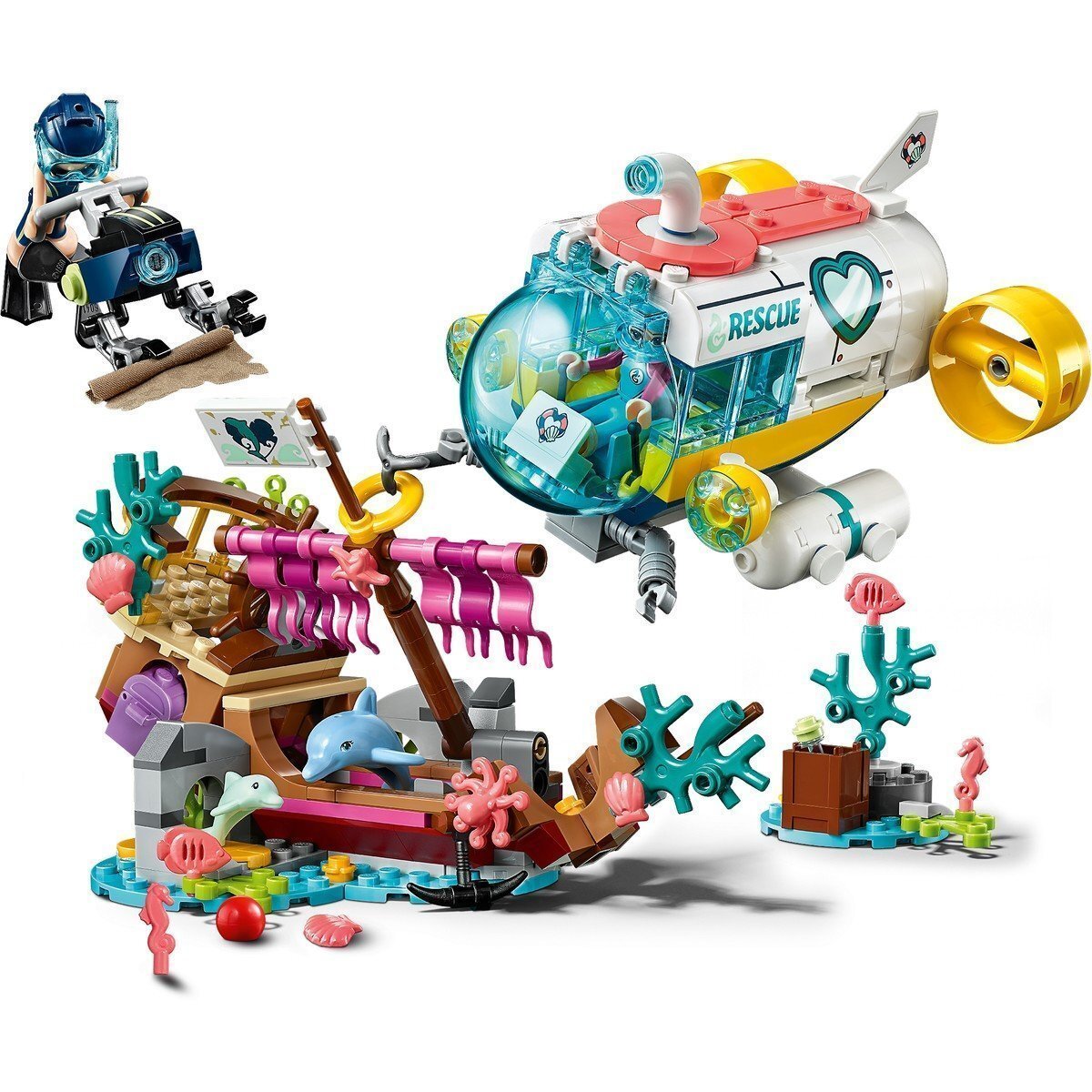 Mô hình Lego - Tàu ngầm giải cứu cá heo 41378