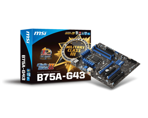 Bo mạch chủ - Mainboard MSI B75A-G43 - Socket 1155, Intel B75, 4xDiMM, RAM 32GB