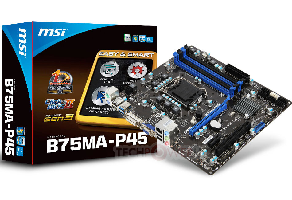 Bo mạch chủ - Mainboard MSI B75MA-P45 - Socket 1155, Intel B75, 4 x DIMM, Max 32GB, DDR3