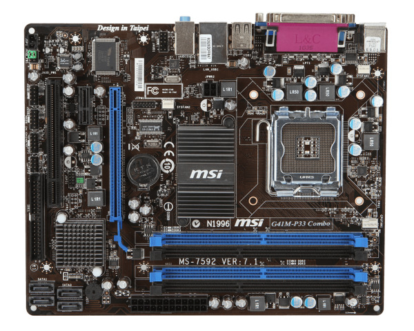 Bo mạch chủ - Mainboard MSI G41M-P33 - Socket 775, Intel G41/ICH7, 2 x DIMM, Max 4GB, DDR3