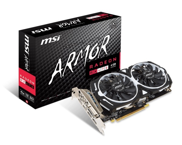 MSI RX470 ARMOR 4G OC (AMD Radeon/ 4Gb/ DDR5/ 256 Bits)