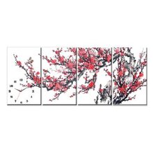 Đồng hồ tranh hoa đào ngày xuân Dyvina-4T3050-1