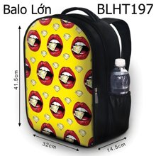 Balo in hình Môi đỏ ngậm kim cương BLHT197 size lớn