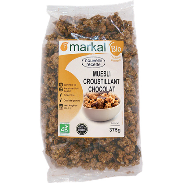 Ngũ cốc muesli giòn sô cô la hữu cơ Markal gói 375g