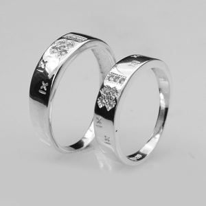 Nhẫn đôi Bạc Hiểu Minh Bạc Ý NC421 Anh Và Em