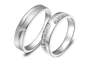 Nhẫn đôi Bạc Hiểu Minh NC001 Em Bên Tôi