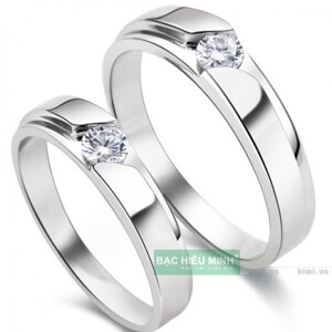 Nhẫn đôi Bạc Hiểu Minh NC086 - Mãi mãi tình yêu