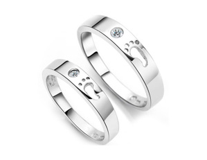 Nhẫn đôi Bạc Hiểu Minh NC137 Luôn Đi Bên Nhau