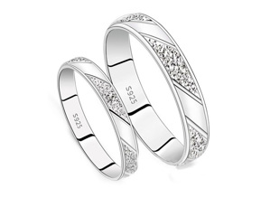 Nhẫn đôi Bạc Hiểu Minh NC138s Yêu mãi