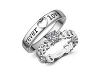 Nhẫn đôi Bạc Hiểu Minh NC177 Mình Mãi Bên Nhau