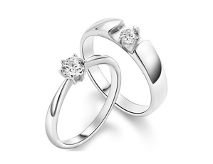 Nhẫn đôi Bạc Hiểu Minh NC199S Đính Ước