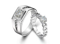 Nhẫn đôi Bạc Hiểu Minh NC215W Làm Vợ Anh Nha