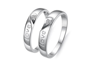 Nhẫn đôi Bạc Hiểu Minh NC240 Trái Tim Bé Nhỏ