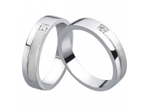 Nhẫn đôi Bạc Hiểu Minh NC411 Tình Yêu Mộc Mạc