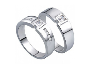 Nhẫn đôi Bạc Hiểu Minh NC413 Mơ Ước Bên Anh