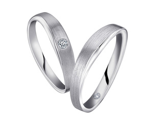 Nhẫn đôi Bạc Hiểu Minh NC426 Sánh Bước Bên Nhau