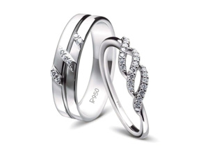 Nhẫn đôi Bạc Hiểu Minh NC443 Mong Chờ