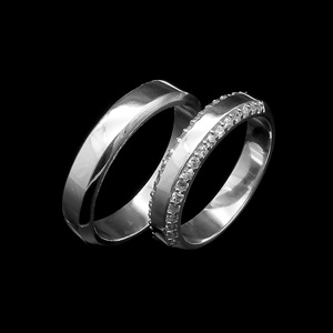 Nhẫn đôi Bạc Hiểu Minh NC445 Chờ Đợi