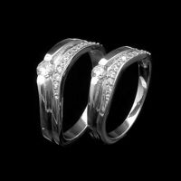 Nhẫn đôi Bạc Hiểu Minh NC456 Quấn Quýt Bên Nhau