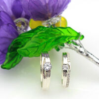 Nhẫn đôi Bạc Hiểu Minh NC466 Bên Nhau Trọn Đời