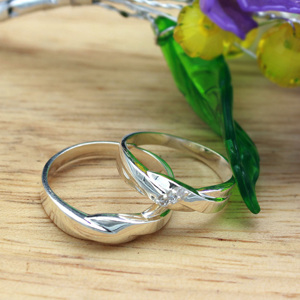 Nhẫn đôi Bạc Hiểu Minh NC474 Mối Tình Đầu