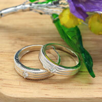 Nhẫn đôi Bạc Hiểu Minh NC480 Tình Yêu Ngọt Ngào