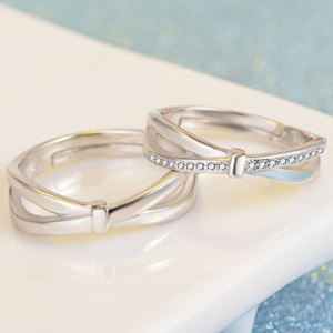 Nhẫn đôi Bạc Hiểu Minh NC482 Tình Yêu Mang Theo