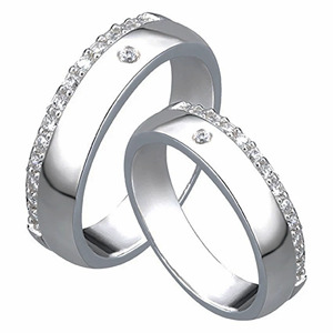 Nhẫn đôi Bạc Hiểu Minh NC483 Tay Trong Tay