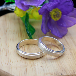 Nhẫn đôi Bạc Hiểu Minh NC484 Em Bên Tôi