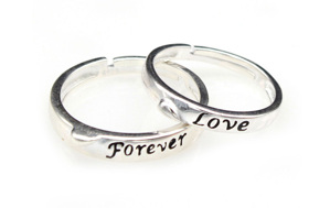 Nhẫn đôi Bạc Hiểu Minh NC485 Tình Yêu Vĩnh Cửu