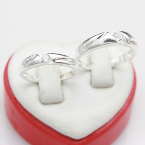 Nhẫn đôi Bạc Hiểu Minh NC493 Hạnh Phúc Trong Anh