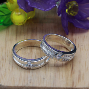 Nhẫn đôi Bạc Hiểu Minh NC500 Tình Hồng