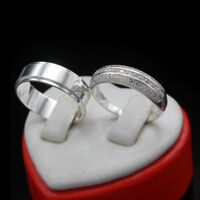 Nhẫn đôi Bạc Hiểu Minh NC507 Tình Duyên Bạc Ý