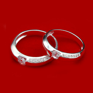 Nhẫn đôi Bạc Hiểu Minh NC513 Tình Cờ