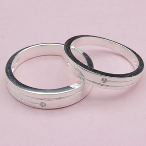 Nhẫn đôi Bạc Hiểu Minh NC537 Con Đường