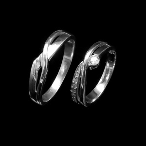 Nhẫn đôi Bạc Hiểu Minh NC566 Hạnh Phúc Trong Anh
